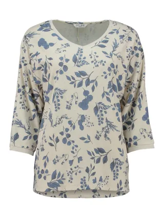 Zabaione - Pullover To44nya p flower blue - Gr. - XL