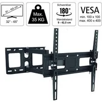 Hama Monitor-Halterung FULLMOTION 180° TV Wandhalterung 32" bis 65", (Wand-Halter Schwenkbar VESA-Formate bis 400x400 Monitor 32" - 65" Zoll)