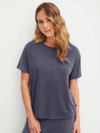 CALIDA - DAMEN Shirt kurzarm graystone - Gr. - L
