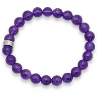LAVISA Armband Armband Echte 8mm Edelstein Perlen, Kristalle, Onesize, Echte Edelsteine, Rostfreies Edelstahl, Wasserfest