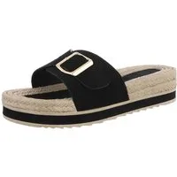 Ital-Design Elegante Sandalen für Alltag und Freizeit Plateausandaletten (89092112) Keilabsatz/Wedge Keilsandaletten in Schwarz