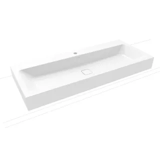 Kaldewei Cono Wand-Waschtisch 902706013001 weiss Perleffekt,3091,120 x 50 x 12 cm, 1 Hahnloch