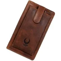 Corno d´Oro Geldbörse Herren Echt Leder Groß HANDMADE XXL Dokumententasche mit Handytasche, große Handytasche, Reiseorganizer mit RFID Schutz
