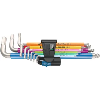 Wera 3950/9 Hex-Plus Multicolour HF Stainless 1 Winkelschlüsselsatz, metrisch + Haltefunktion, 9-tlg - 05022699001