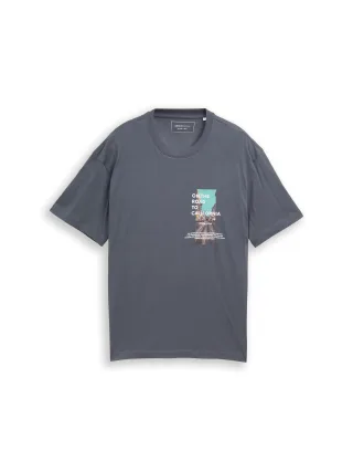 Denim Tom Tailor - T-Shirt mit Fotoprint urban medium grey - Gr. - XXL