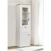 OTTO home Vitrine Ismund aus MDF, mit Holz-Zierleiste, schwarzen Metallgriffen, Höhe 180,5 cm