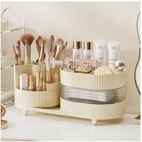 TUWENA Make-Up Organizer 360° Drehbarer Pinsel Organizer, Skincare Organizer für Badezimmer