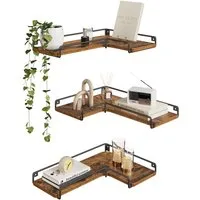 VASAGLE Eckregal, 3-tlg., Wandregal, L-förmiges Eckregal, 2er Set, Industrie-Design