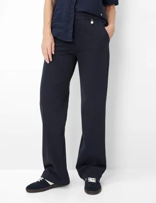 Raphaela by Brax Damen Marlenehose Style LILLYTH FLARED NAVY, dunkelblau, Gr. 48K