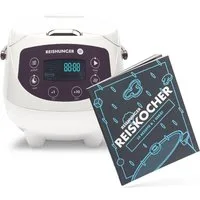 Reishunger Reiskocher Digitaler Mini Reiskocher Bundle, 350 W, Dämpfeinsatz, Messbecher, Reislöffel, Timer- und Warmhaltefunktion