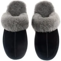 Parfeying Damen Pantoffeln Slipper aus luxuriösem australischem Lammerfell Plüsch Hausschuhe echtem weicher Merinowolle 100% natürliche Materialien