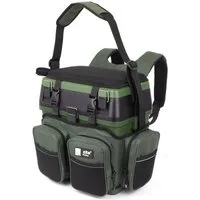 Zite Angelrucksack und Multi-Sitzkiepe in 1 - Inklusive 4 Tackleboxen im Deckel