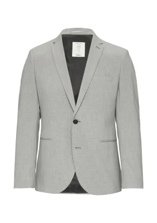 s.Oliver BLACK LABEL - Slim: Sakko aus Viskosemix grau - Gr. - 46