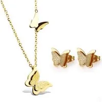Kim Johanson Schmuckset Schmetterling (2-tlg), Halskette und Ohrringe
