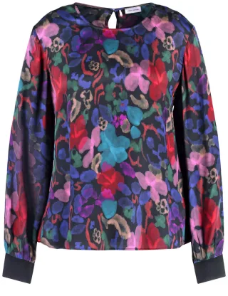 GERRY WEBER Collection - Floral gemusterte Bluse lila/pink/rot - Gr. - 36