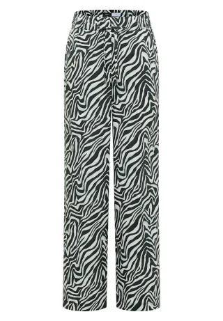 CECIL - Straight Leg Hose mit Zebraprint palm breeze green - Gr. - 30