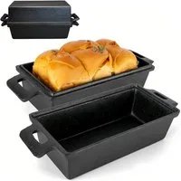 PFCTART Brotbackform Gusseiserne Brotbackform 22,9 × 12,7 cm (9×5 Zoll), (Set 1-tlg), 2-in-1 Kastenform mit Deckel – ideal für Sauerteig & Hackbraten