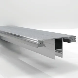 DUO Aluminium Mittel/Ober Verlegeprofil | für Auflagenband