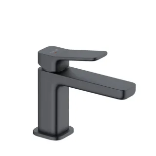 KLUDI-X3 Waschtischarmatur 422663981 mit Push-Open Ablaufgarnitur, schwarz matt