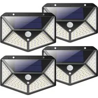 Athlix LED Solarleuchte Solarlampe Solarleuchten 100 LEDs Außen mit Bewegungsmelder Superhell, LED fest integriert, Tageslichtweiß, IP65 wasserdicht & wetterfest, 270° Weitwinkelbeleuchtung
