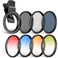 Neewer 58mm ND+CPL+Effekt Filter Set mit Handy Phone Objektiv Foto-Filter-Sets (Klammer Polfilter ND32 6 Punkt Sternfilter 4 abgestufte Farbfilter)