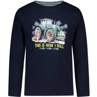 SALT AND PEPPER Langarmshirt Salt & Pepper Jungen Langarmshirt Traktor Trekker dark blue (1-tlg)