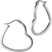 Amello Paar Creolen Amello Ohrringe 4cm Edelstahl Creolen Herz (Creolen), Damen Creolen Herz aus Edelstahl (Stainless Steel), silberfarben
