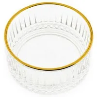 Almina Schale Elisa 6 Tlg. Glasschalen-Set mit Riffle Design Goldumrandung 300 ml, Glas, (6-tlg)