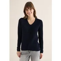 CECIL Strickpullover mit abgerundetem V-Ausschnitt