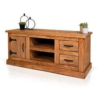 Moebel-Eins TV-Board, EVERGLADE TV-Board II, Material Massivholz, Kiefer eichefarbig