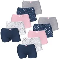 LOREZA Panty 10er Set Mädchen Pantys Boxershorts - Herz (Spar-Packung, 10-St)