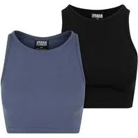 URBAN CLASSICS Muskelshirt Urban Classics Damen Ladies Cropped Rib Top 2-Pack (1-tlg)