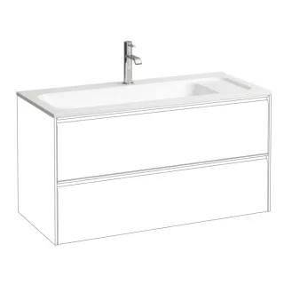 Laufen Meda Waschtisch H8141180001111 97,5x44,5cm, aus Marbond, ohne Überlauf, mit Hahnloch, weiß
