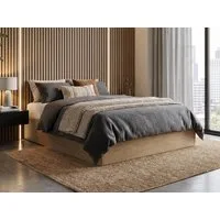 Beautysofa Bett SARA mit Bettkasten, Metallrahmen und Gasdruckfedern (Erhältlich in 3 Breiten: 140, 160 oder 180 cm, Dekor Eiche Cremona, stabile 22 mm Möbelplatte), mit oder ohne Matratze