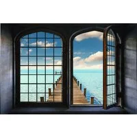 queence Wandsticker Bora Bora, Wandsticker, Wandbild, selbstklebend, 3D, Fenster