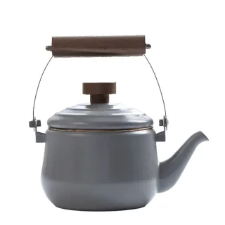 Emaille Teekanne robust & outdoor-tauglich Metall slate grey 1,5L | Barebones Retro Teepot Campinggeschirr für Tee & Kaffee unterwegs mobil Klassiker.