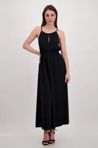 monari - Langes Neckholder Kleid schwarz - Gr. - 34