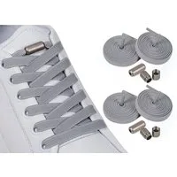 ELANOX Schnürsenkel 4 Stück 8 mm BREIT elastische Schnürsenkel mit Mettalkapseln