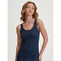 CALIDA Shirttop Etude Toujours zarte Spitze, Nadelstreifen-Design, Cotton-Mix, elastisch