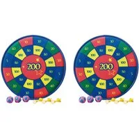 solex sports Dartscheibe 2 er Set mit Klettbällen und Klettpfeilen, (Spar-Set, 2-tlg., 2 Darscheiben + 6 Bälle + 6 Pfeile), 2er-Set