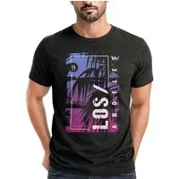 Neverless Print-Shirt Herren T-Shirt Los Angeles LA Ocean Side Sommer Palmen Aufdruck Print mit Print