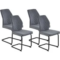 HELA Freischwinger OSLO (Set, 4 St), Freischwinger,Rautensteppung,Microfaser Samtvelour,140kg belastbar