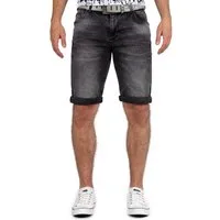 Cipo & Baxx Jeansshorts Herren Regular Fit Kurze Hose Stonewashed BA-21CB17 mit auffälligen und dekorativen Nähten