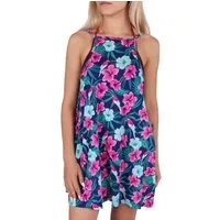 Sarcia.eu Tunikakleid Blaues Tunika, Kleid mit Blumen-Print, Überwurf für Bikini S