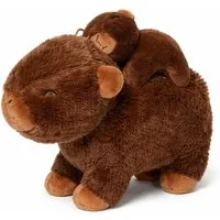 soma Kuscheltier Capybara Kuscheltier mit Baby 26 cm Plüschtier in drei Brauntönen (Set, 1-St., Geschenk-Set), Capybara Plüschtier mit Babyfigur auf dem Rücken in drei Farben