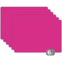 MuchoWow Platzset Fuchsia - Neon - Farben, (6-St), Platzsets, Tischset, Abwaschbar, Tischsets, Platzdeckchen
