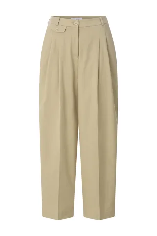 Rich & Royal - Cotton barrel pants with pleats caffee latte - Gr. - 42