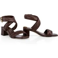 Marc Cain Collections Blazing Sun Sandalette Blockabsatz, Sommerschuh, Riemchensandale mit geprägten Bandagen