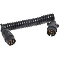 ProPlus 3m Anhängerkabel Spiralkabel 7-polig - Flexibles Verlängerungskabel Anhänger-Adapter 7-Polig, 300 cm, Spiralkabel