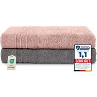 Komfortec Saunatuch Frotte aus 100% Baumwolle, Frottee (Packung, 2-St), 80x200 Saunatücher set XXL, Weich, Schnelltrocknend